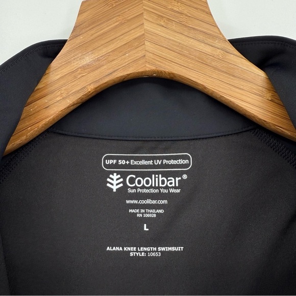 Coolibar Alana Knee Length Swimsuit Long UPF 50+ Black Floral Colorblock Size L - Picture 6 of 11